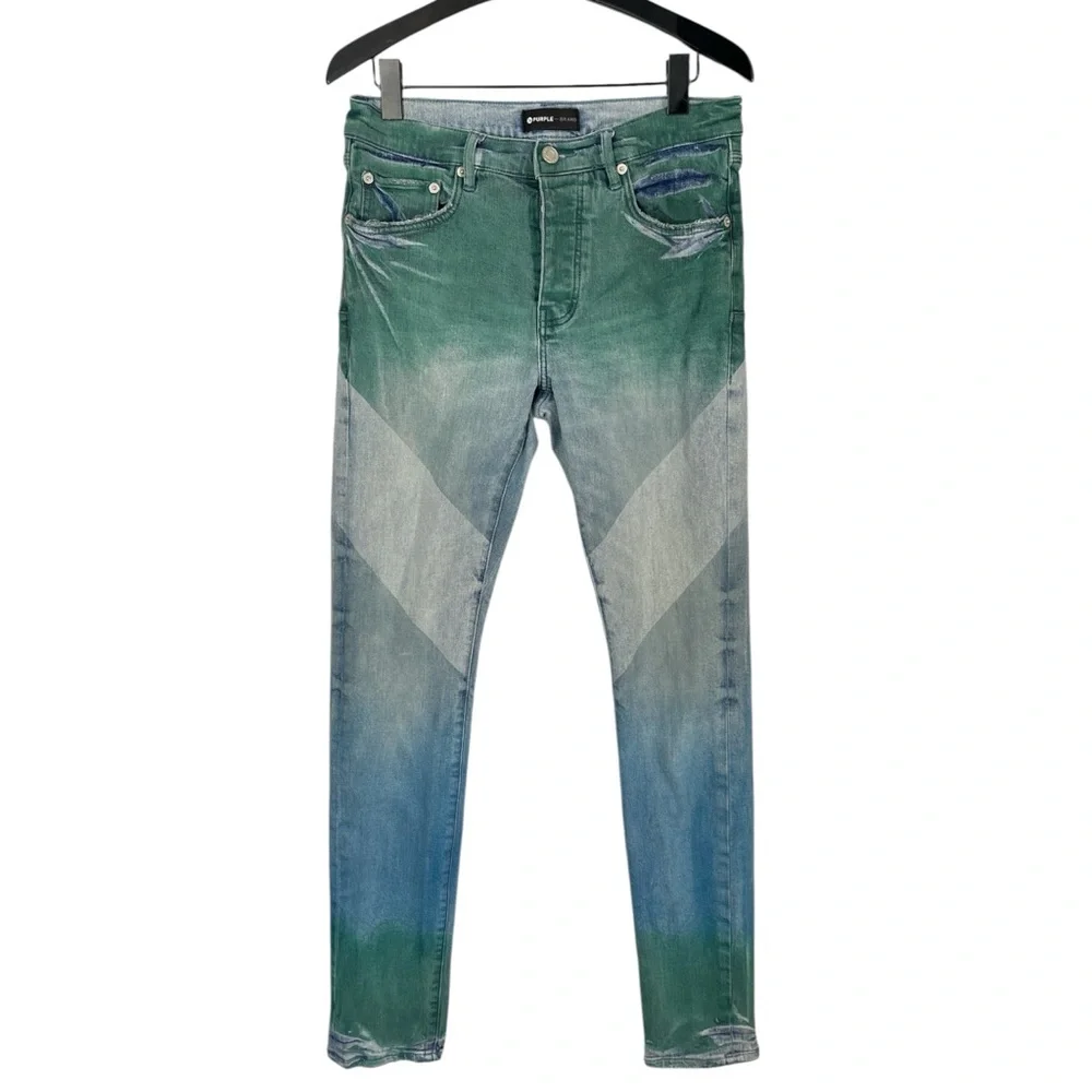 PURPLE BRAND Low Rise Slim Coated Diagonal Jean size 31 in Multicolor